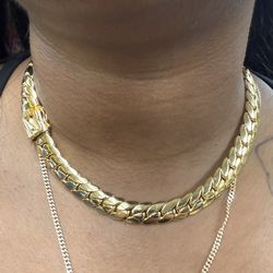 12mm Wide Heavy Miami Cuban Necklace Available In 18”20”24”26”🔥🔥🔥