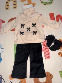 💕🎀Baby Girl 3-Piece Bow Outfit Set 6-9m 🎀💕