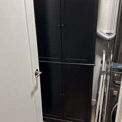 Black storage cabinet