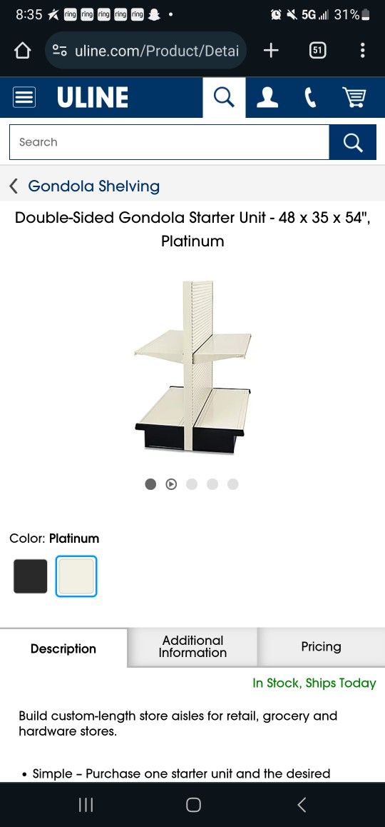 Store Shelving Racks / Gondola