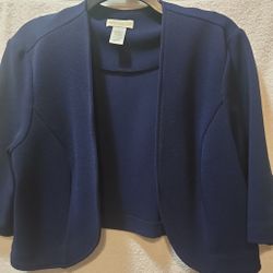 Women's Appleseed Crop Shrug Jacket Size 18 Excellent Condition Blue
