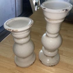Antique Style Candle Holders - 2 Set