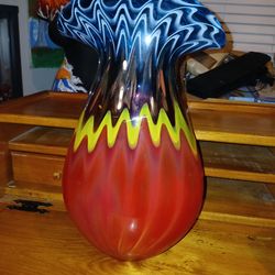 Murano or Essie Zareh or Style vibrant heavy vase