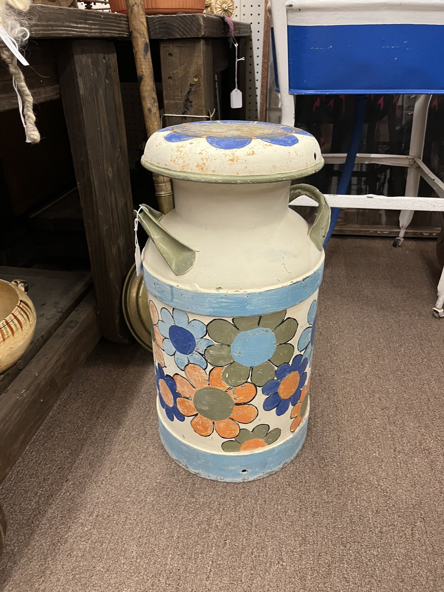 Vintage Floral Milk Can