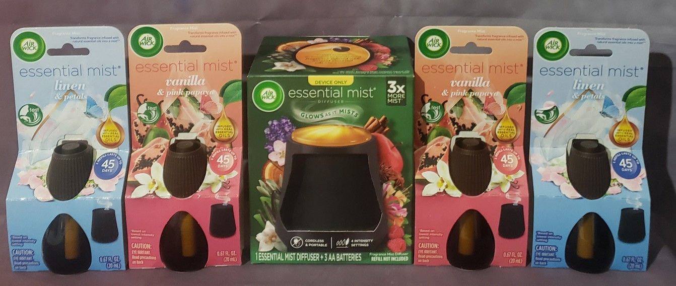 NASHVILLE, GA Pack Of 5 Airwick Essential Mist Home Fragrance Bundle