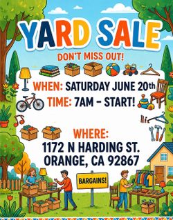 Yard sale 06/20 in Orange garage sale
