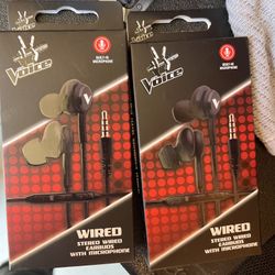 2 VOICE STEREO WIRED EARBUDS WITH MICROPHONE 
