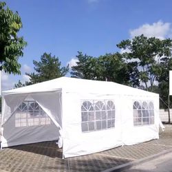   10 ft. x 20 ft. White Wedding Party Canopy Tent Outdoor Gazebo with 6-Removable Sidewalls&venta