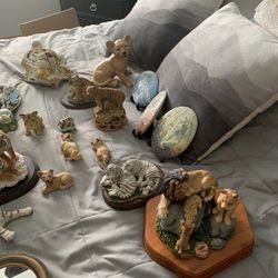 Tiger And  Lion Statue Collection. Selling All For $100. 