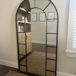 Arch Windowpane Mirror 32x60 