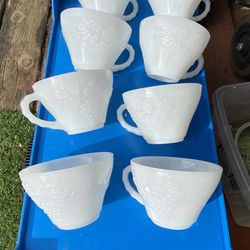 Anchor Hocking, Milk Glass, 8 Cups
