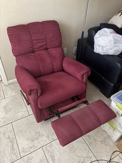 Burgundy Fabric Recliner Chair