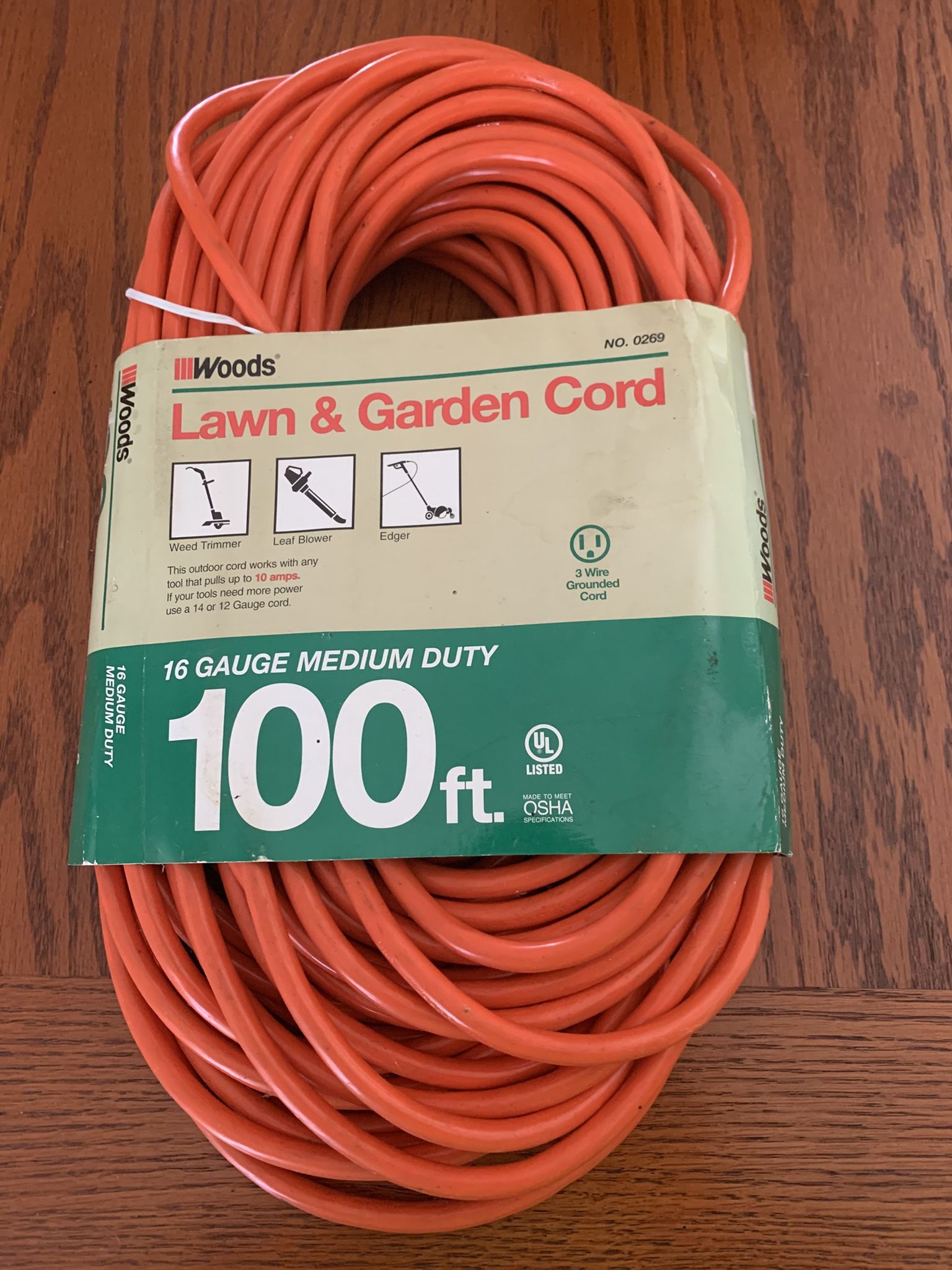 100ft. 16 Gauge Medium Duty Lawn & Garden Cord