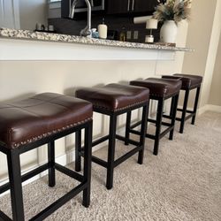 Brown Bar Stools - Set Of 4