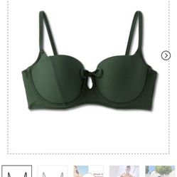 38D, NWT Light-lift tie-front bikini top makes a fashion-forward choice with a fun pique texture and keyhole cutout Stretch fabric ensures comfortable