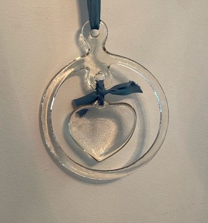 Vintage Glass Circle & Heart Sun Catcher