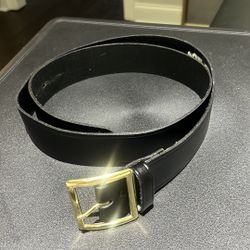 TASK FORCE Black Top Grain Leather Belt Mens Sz44 Made In USA