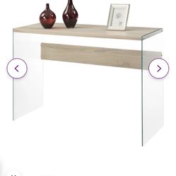 Glass Wood Console Table 