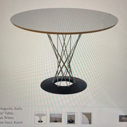 Isamu Noguchi Early "Cyclone" Dining Table, Plywood, White Laminate, Steel, Knoll 1950's