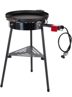 Outdoor Propane Burner Stand with Flat Griddle Pan