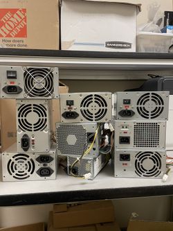 Box of Power Supplies, DVD Drives, & Other Parts
