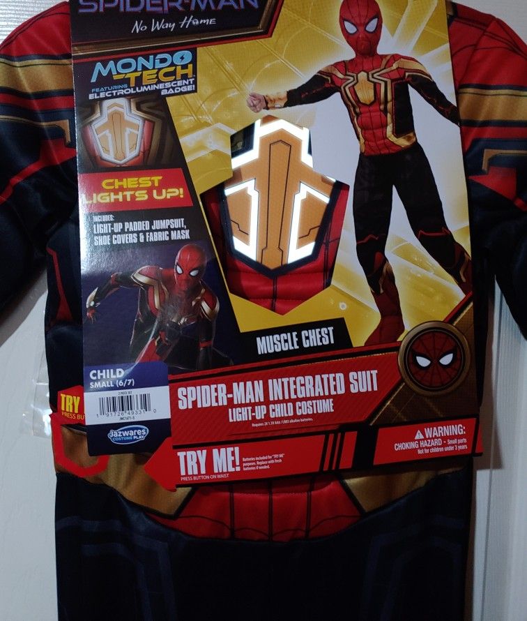 Spiderman LIGHTS UP size (Small 6/7) $25