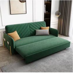 Sectional Sleep Sofa Pull Out Couch,Velvet Convertible for Home | DYPODTEN