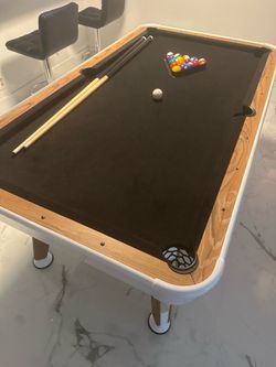 POOL TABLE modern w/ black felt (cue balls & cue sticks included)