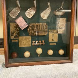 Golf Shadow Box - old golf memorabilia.