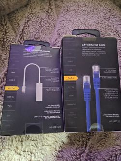 NXT USB-C Ethernet Adapter & 14-Ft Cat 6 Cable