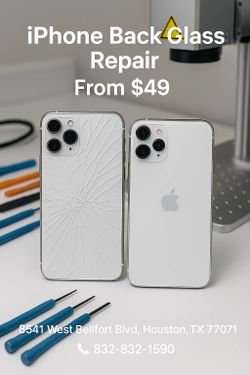 📱 iPhone Back Glass Repair – Starts at $49 Cracked iPhone Back? We’ve Got You Covered!