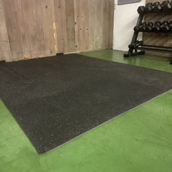 0.5 Inch Thick Gym Floor Mats, 12 Tiles Rubber Top with EVA Foam, 25" x 25" Gym Flooring Workout Mats with 48 sq.ft Coverage, Interlocking Puzzle Gym