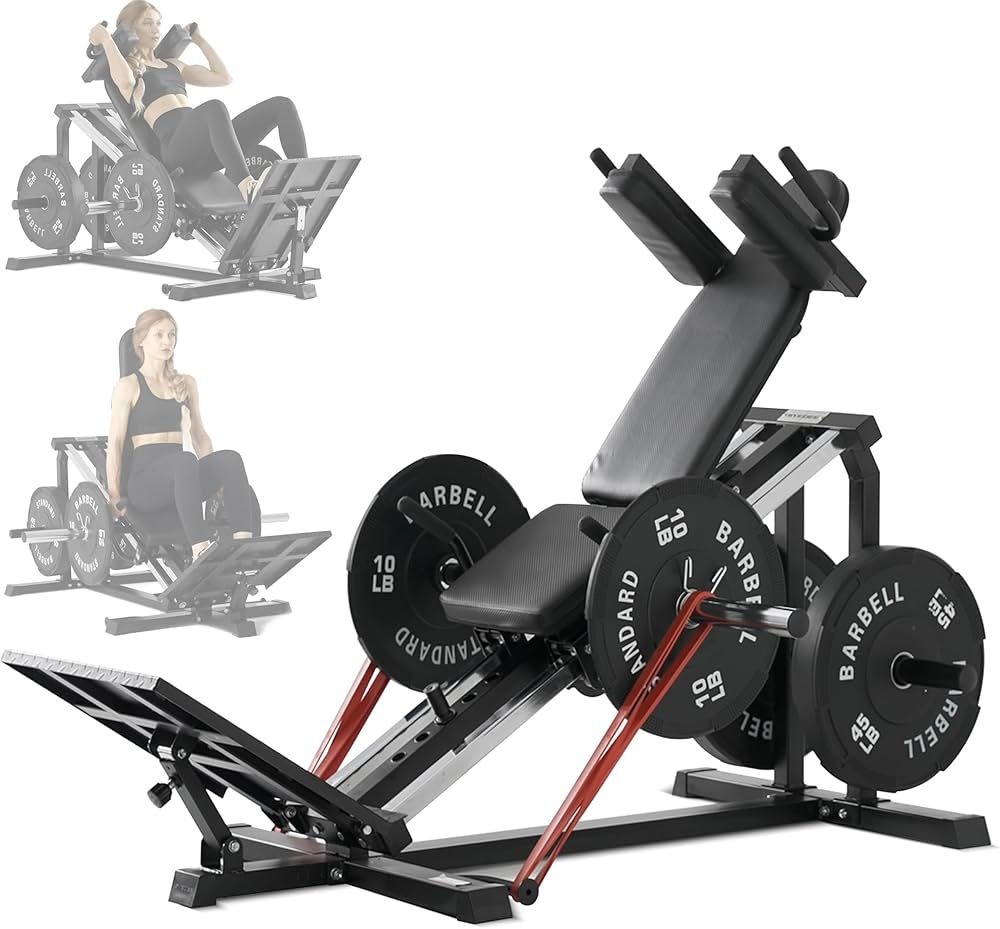 Mikolo Leg Press Hack Squat Machine, 30-Degree Compact Leg Press Machine for Home Gym, Hack Squat Machine with Removable Shoulder Pad, Lower Body Work