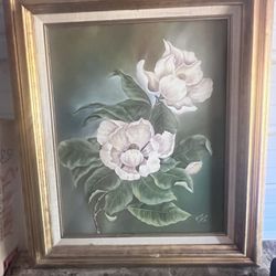 a painting by Mildred Lockhart in a pretty frame its 27 inches tall and 23 inches wide 
