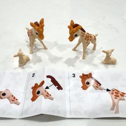 Giraffe + baby calf (Gumi Yum Surprise - Widlife) Collectible Animal Figurine / Puzzle Toy — with instructions