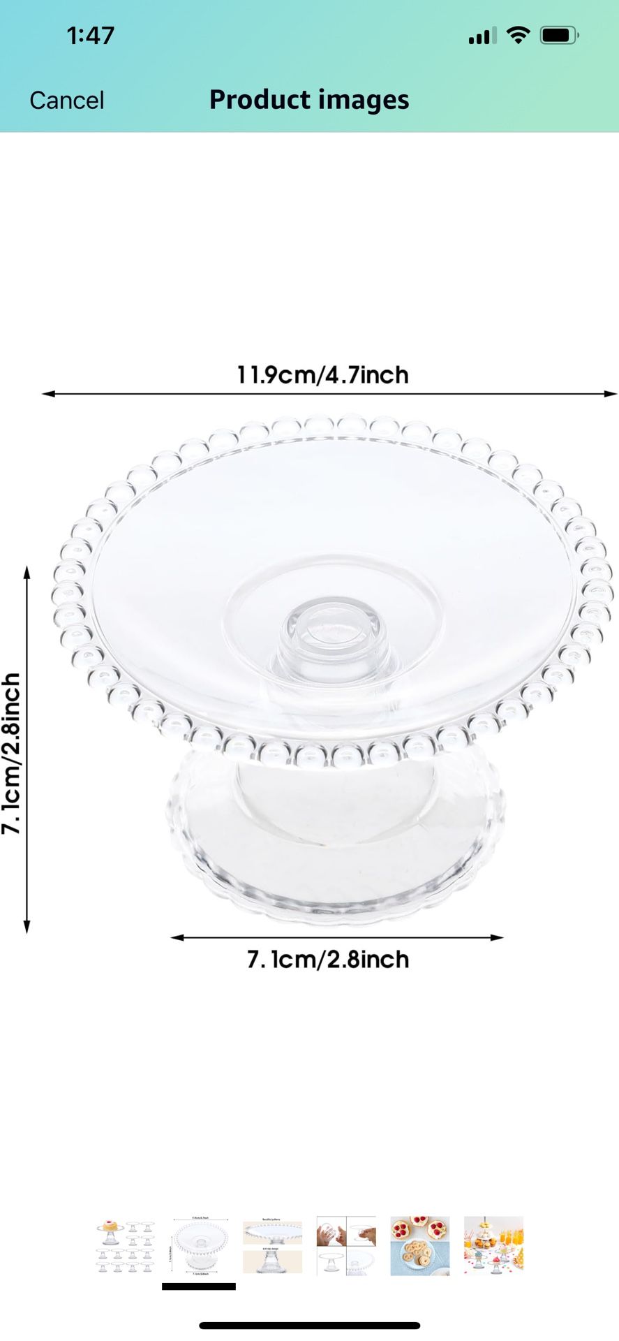 35 Pcs Mini Cake Plate Stand, Plastic Single Cupcake Holder Serving Plate, Clear