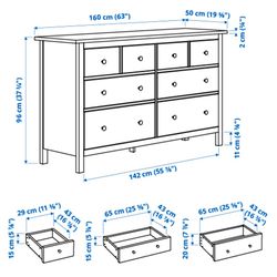 White gloss IKEA Hemnes dresser