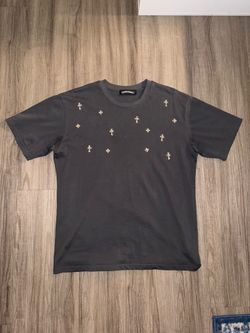 Chrome Hearts Grey Cross Rhinestone T-shirt