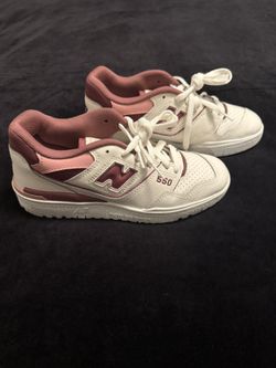 New Balance 550 White And Burgundy Sneaker Women size 7