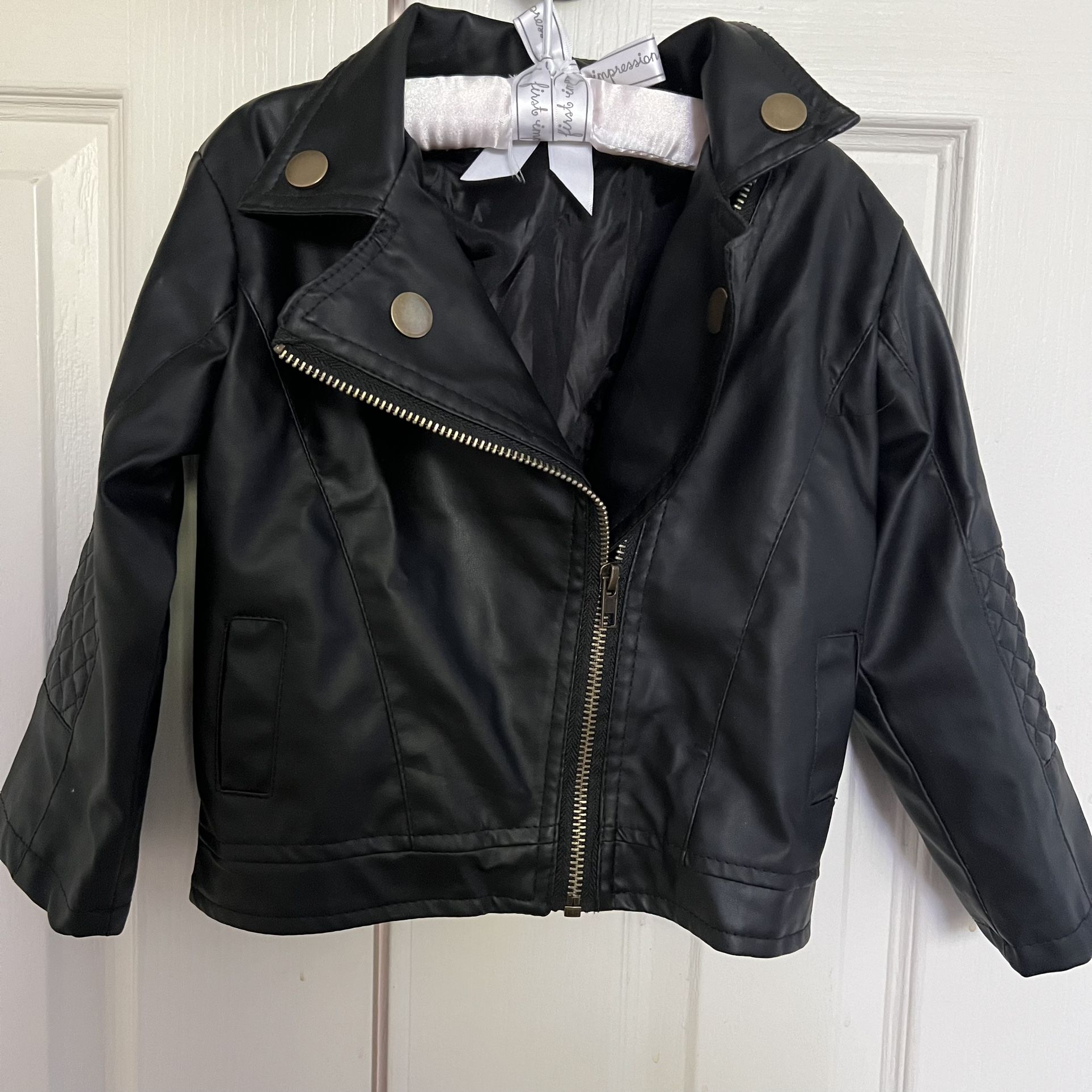 Stylish Toddler Leather Jacket 2T 