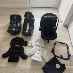Nuna Pipa Aire Rx Infant Car Seat with 2 Bases, Inserts and stroller attachment