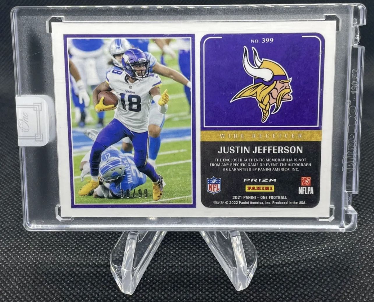 2021 Panini Black Justin Jefferson Jet Black Jersey Patch Relic Card for  Sale in San Jose, CA - OfferUp