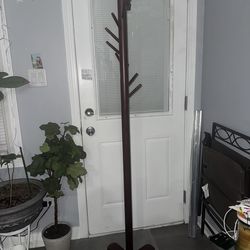 Wooden coat rack stand