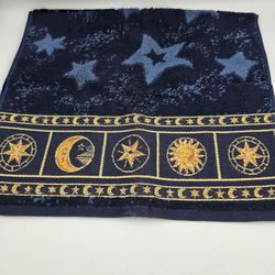 NWT Vtg 90s Home Trends Celestial Hand Towel Blue Sun Moon Stars Y2K Cosmic