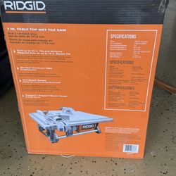 Rigid 7” Wet Tile Saw Top Table