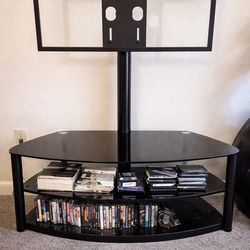 Modern Glass & Metal TV Stand (32”–55”)