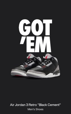 Nike Jordan 3s Retro Black Cement 