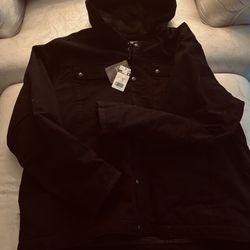 CARHARTT MEN’S  BLACK XXL HOODED DUCK BARTLETT JACKET