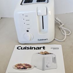 Cuisinart CPT-120 White Compact 2-Slice Toaster - White Tested & Working