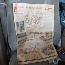 The San Francisco  Chronicles Newspaper Antique 